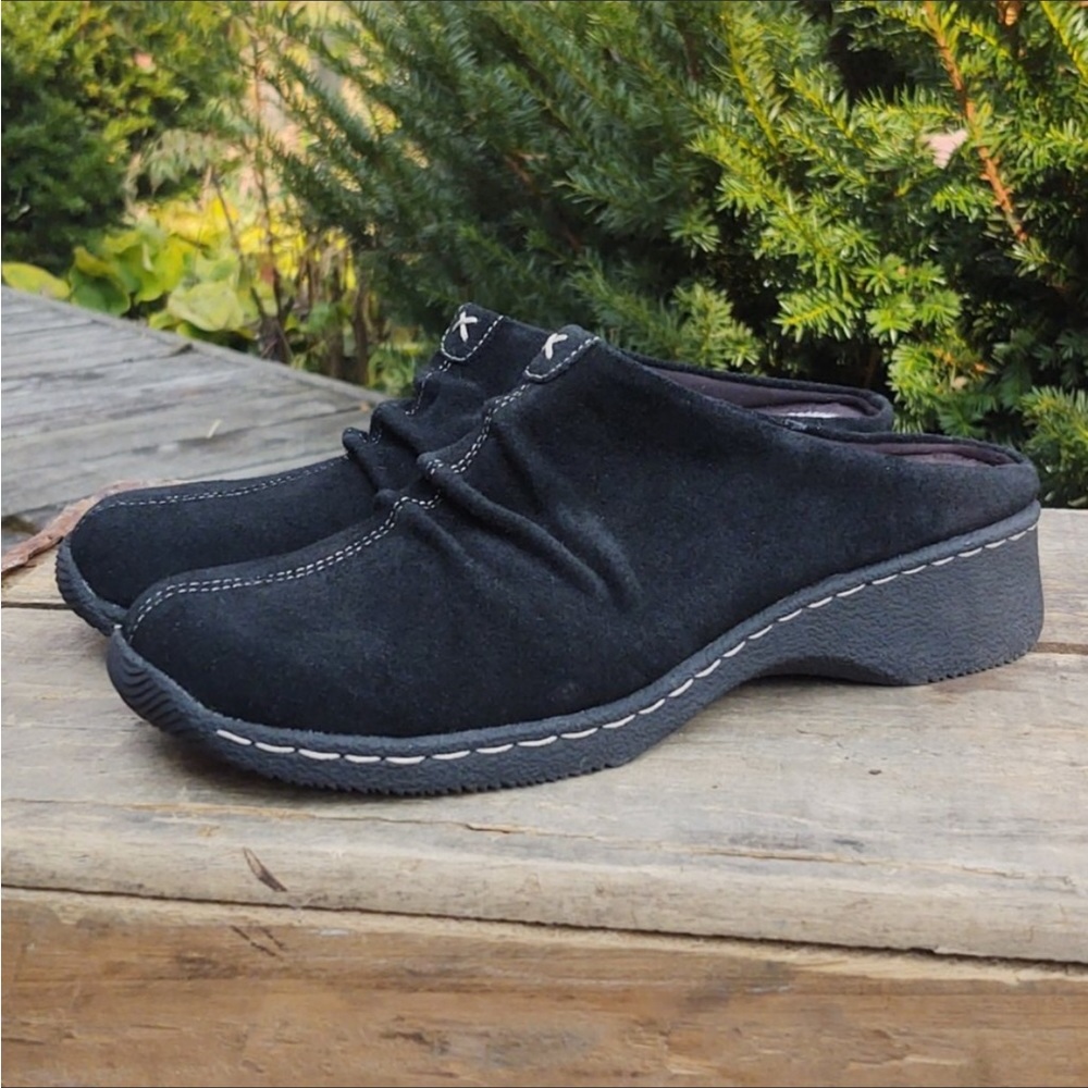 Bass Rachel Black Leather Suede Mules NWOT! Size 7 - Picture 6 of 8